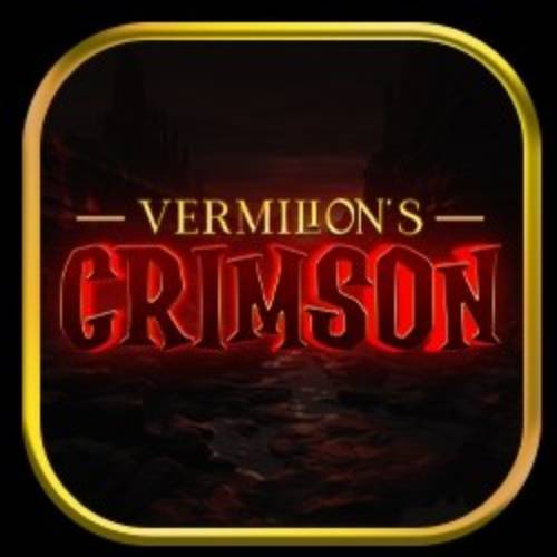 Vermilion Crimson app banner showing the platform on a smartphone and tablet with a crimson interface